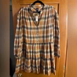 Gap ladies tiered flannel mini dress
